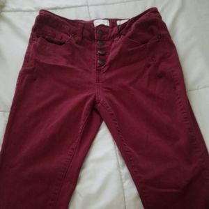 Burgundy skinny jeans